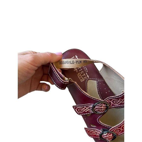L'Artiste by Spring Step Burbandale Slingback Sandals size 40 US 9 Leather Red - Picture 5 of 11
